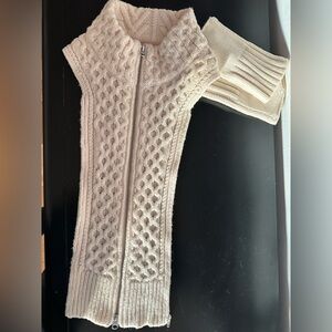 Veronica Beard Cream Cable Knit Cardigan Dickey